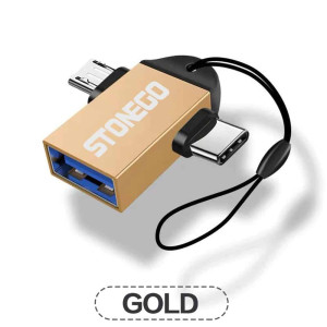 2 en 1 adaptateur OTG, USB 3.0 femelle vers Micro USB mle et USB C