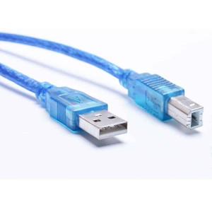 Cble d'imprimante bleu Transparent USB 2.0 haute vitesse Type A mle  Type B mle double blindage pour 1.5 m noir et blue