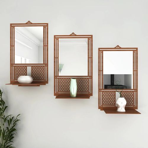 3 Miroir Décoratif  Murs avec Élégant en Mdf