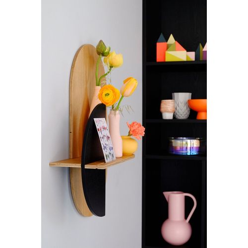 Etagère murale design ovale avec rangement caché