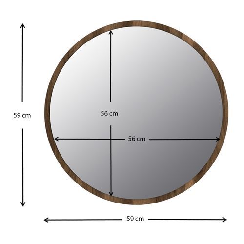Miroir de couleur marron avec un encadrement en bois, dimensions de 60 sur 60