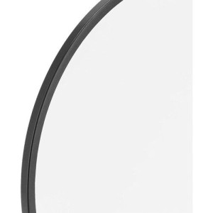 Miroir rond avec cadre en aluminium, design moderne (60 cm-noir)