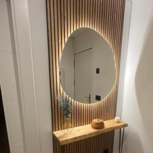 Miroir rond cadre  Argante avec LED intègre , design moderne (70-70cm)