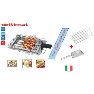 Barbecue electrique design avec grille et 6 brochettes offertes