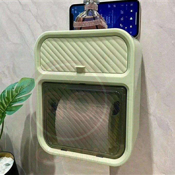 Porte-Papier Toilette Mural Facile à Installer avec Étagère de Rangement - Étanche, Sans Perçage, Distributeur de Papier Toilette et Porte-Serviette pour Salle de Bain