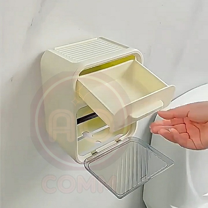 Porte-Papier Toilette Mural Facile à Installer avec Étagère de Rangement - Étanche, Sans Perçage, Distributeur de Papier Toilette et Porte-Serviette pour Salle de Bain