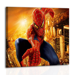 لوحة لبيت الأطفال Spider man in city by night