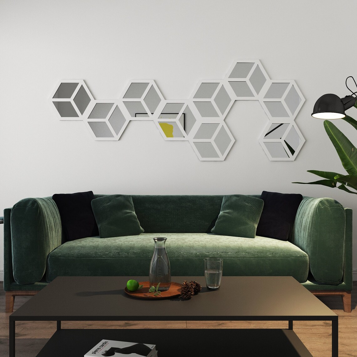 Panneaux muraux hexagonaux , Décoration murale , Art mural , Art mural décoratif , 9 hexagones par paquet,