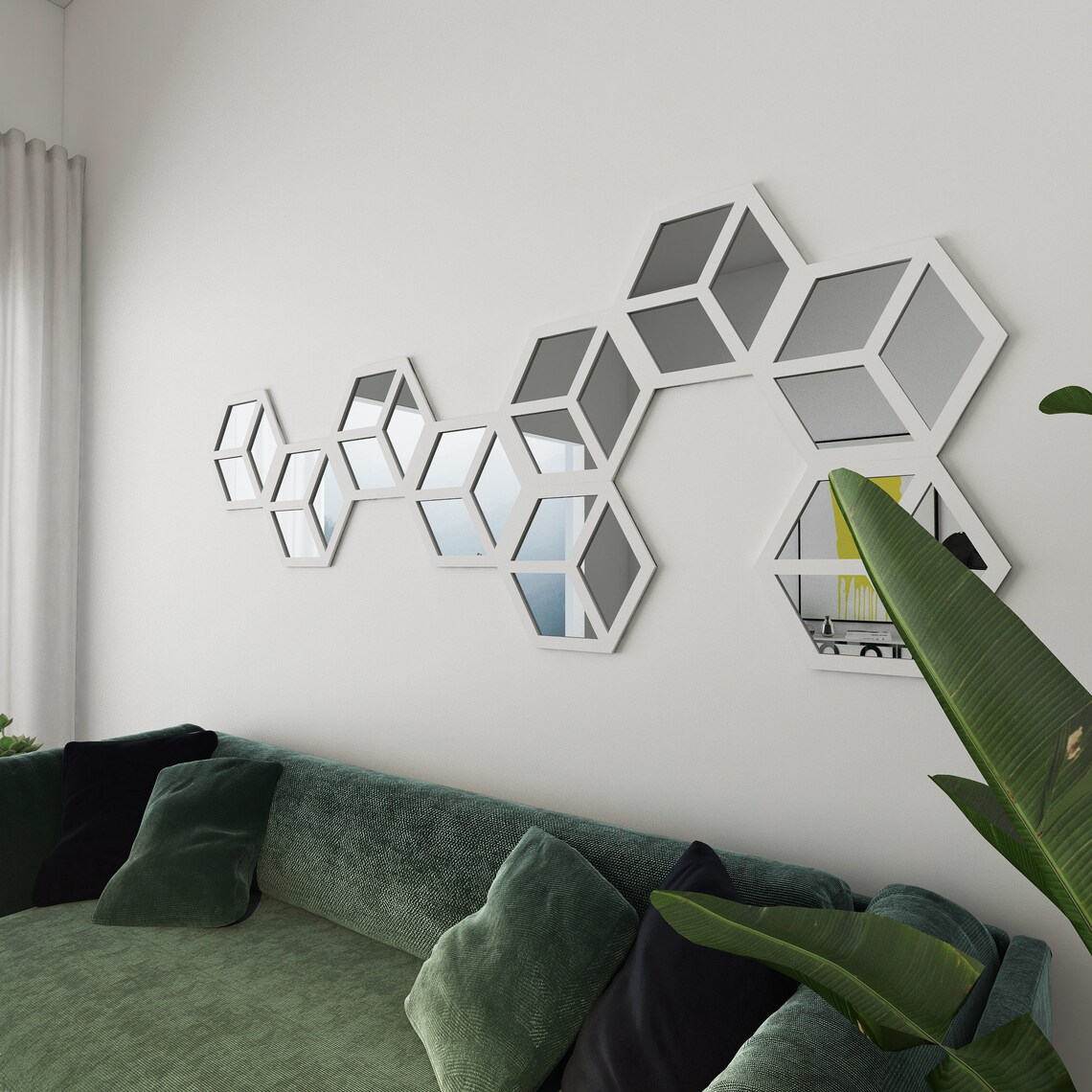 Panneaux muraux hexagonaux , Décoration murale , Art mural , Art mural décoratif , 9 hexagones par paquet,