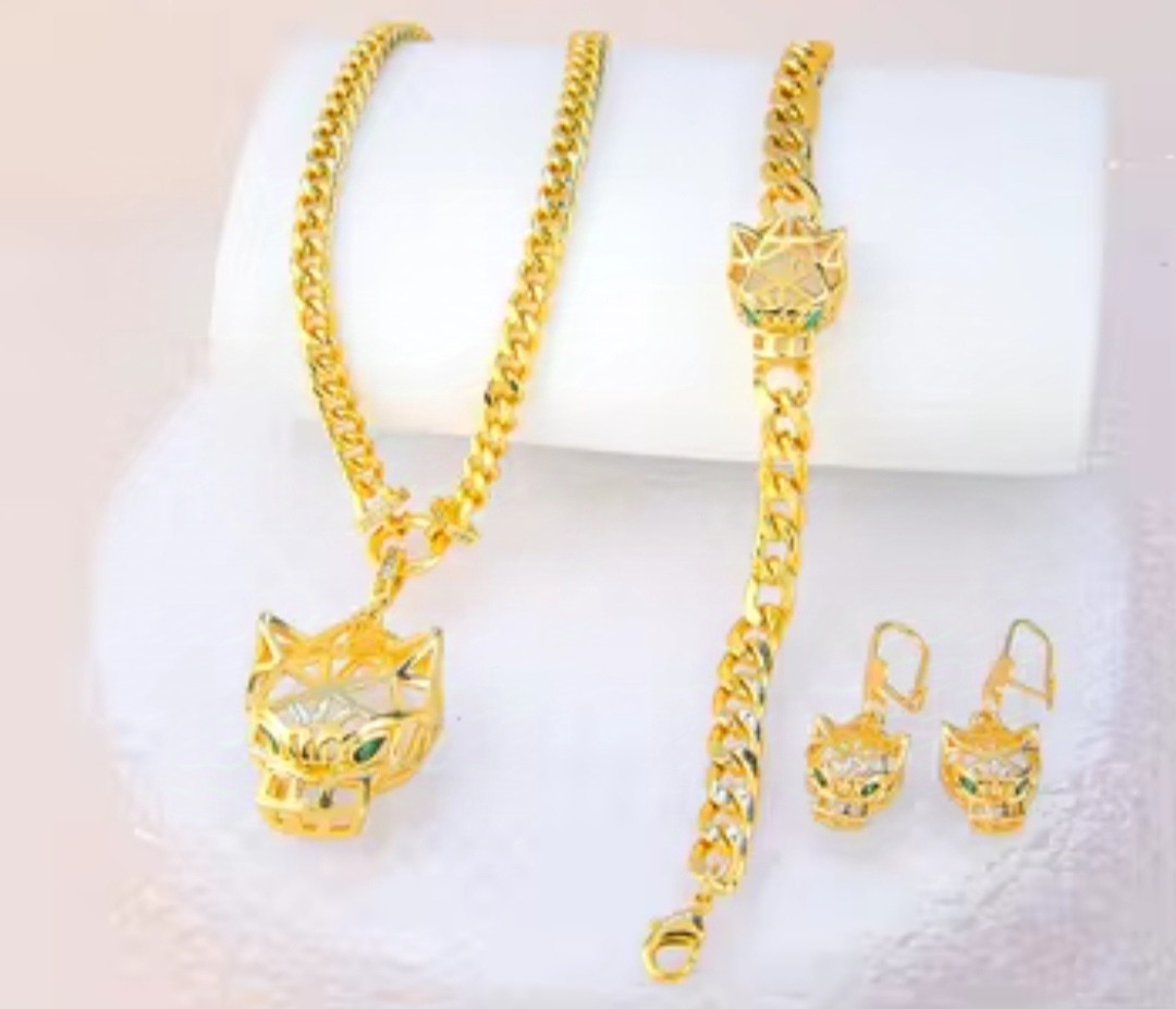 Ensemble jaguar-Collier inoxydable