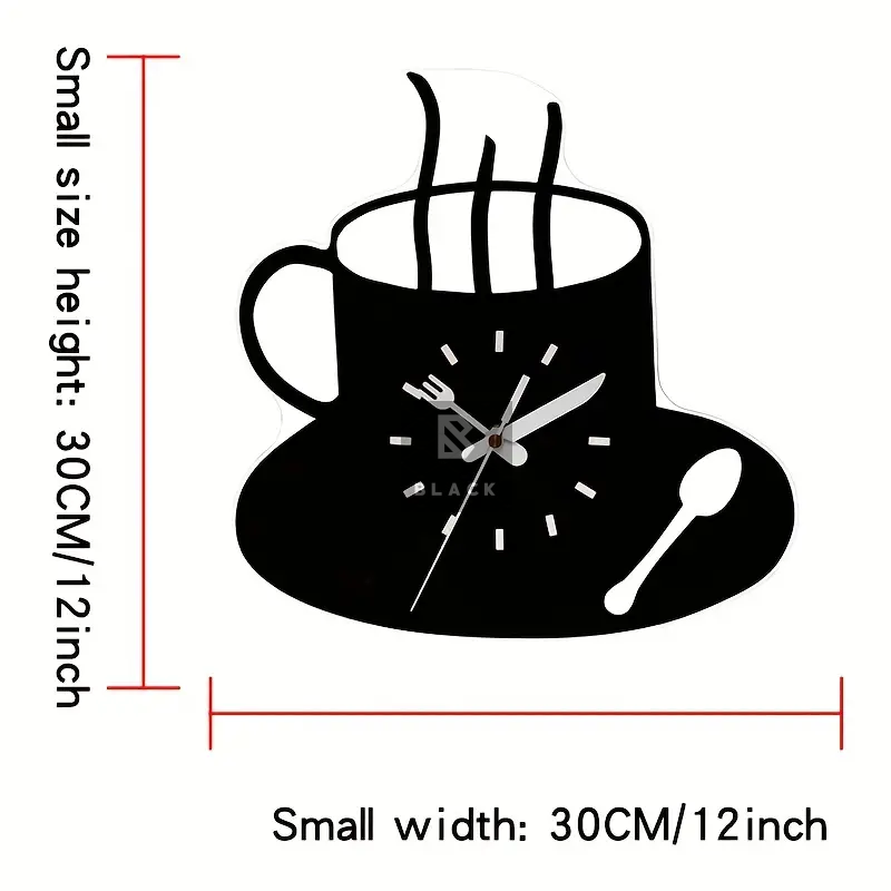ساعة حائط على شكل فنجان القهوة، ديكور منزلي، ديكور غرفة