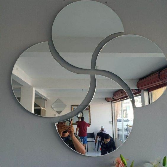 Miroir cercle argenté