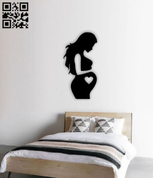 Pregnant  Wall Decor -ديكور جدران من الخشب الأسود 40c