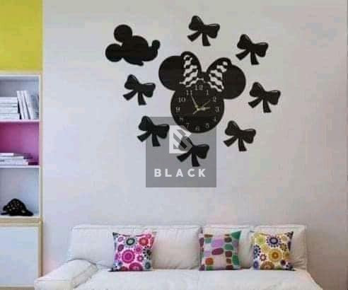 ساعات الحائط -Montre en bois noir -chambre enfant -micy mousse