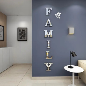 Miroir FAMILLY argenté 13cm